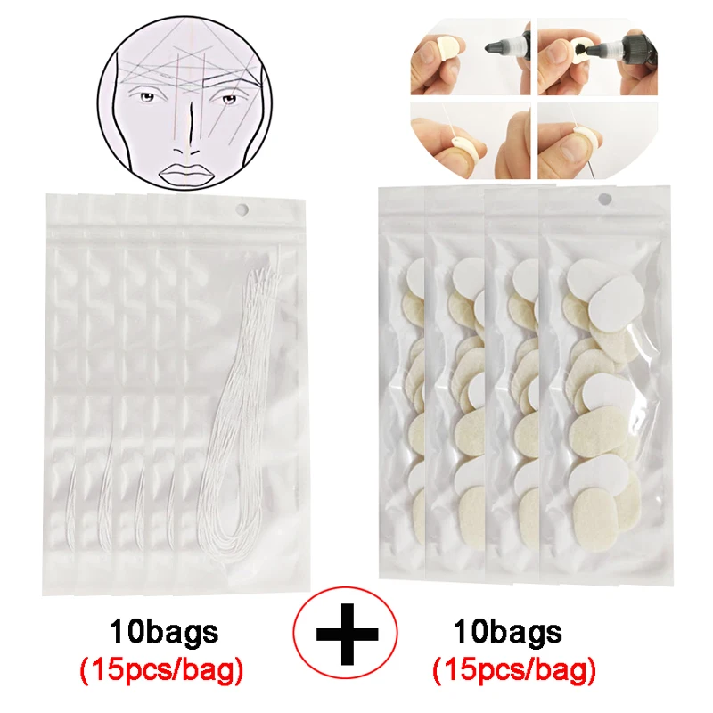 150liners 150wipes Полуперманентный лук и Стрелка линейка микроблейдинг измерительный инструмент Brow Mapping String с 15 шт. вкладышами 15 красящих вкладышей - Цвет: 150liners 150wipes
