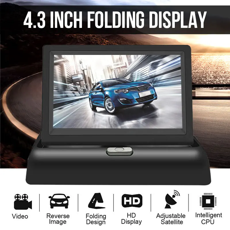 4 3 дюймов складной автомобильный монитор TFT ЖК-дисплей камера s заднего вида
