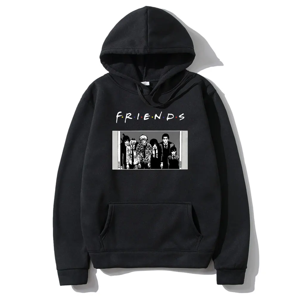 

Anime Chainsaw Man Friends Print Hoodie Mens Womens Oversized Regular Hooded Sweatshirt Unisex Fashion Fleece Cotton Streetwear