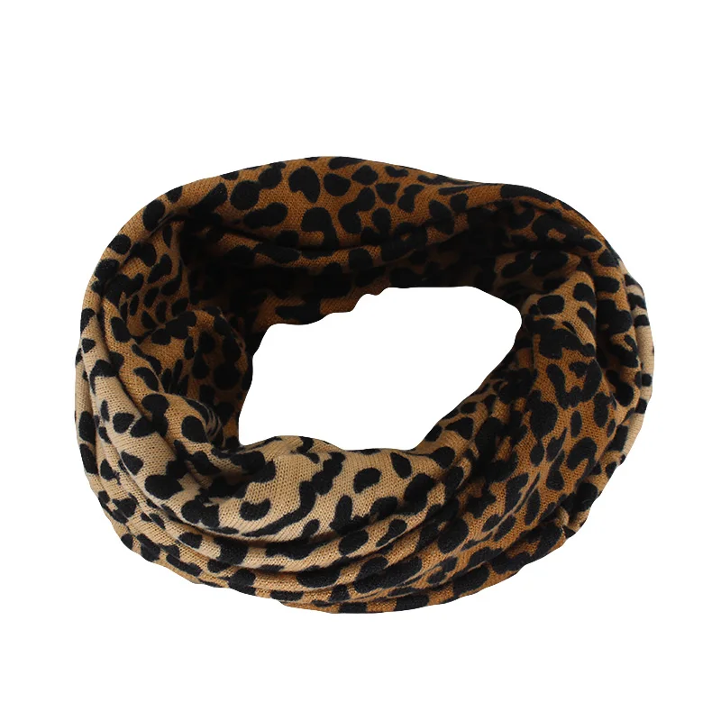 Miaoxi модная женская полосатая шапка, женские шапочки Skullies, повседневный полиэстеровый Леопардовый шарф, шапка, два использованных осенне-весенних теплых шапки