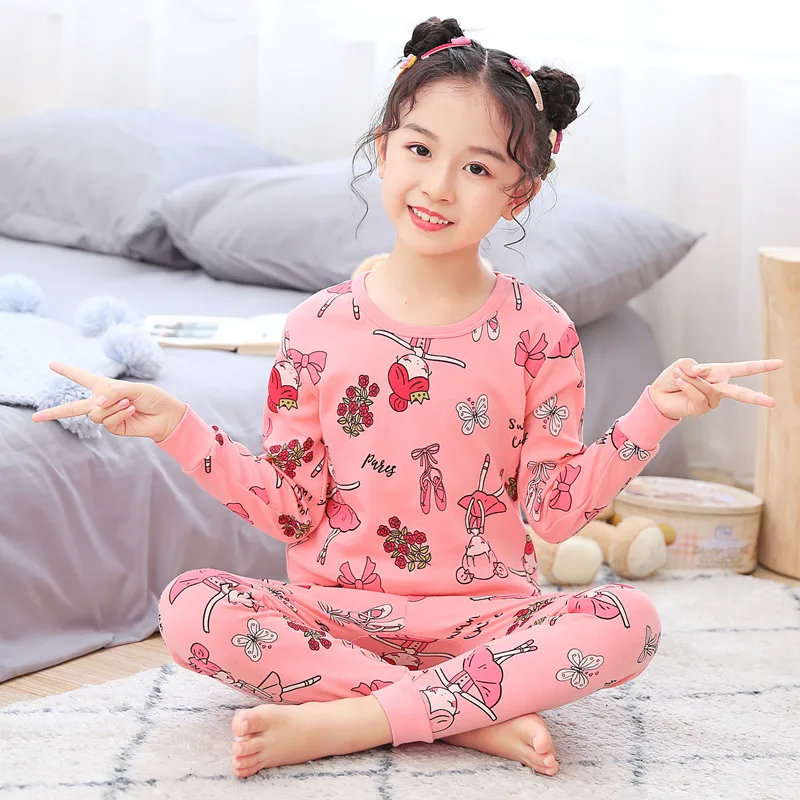 

Baby Kids Pajamas Sets Cotton Boys Sleepwear Suit Autumn Girls Pajamas Long Sleeve Pijamas Tops+Pants 2pcs Children Clothing