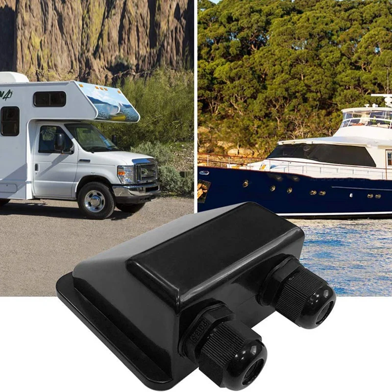 

Holding Spoiler Junction Box Roof Cable Gland Motorhome Universal Yacht Accessories for Caravans Black Solar Panel ABS