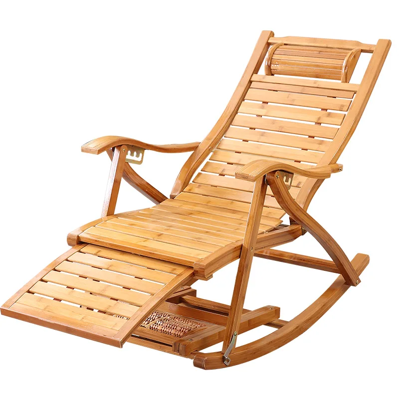 

Bamboo rocking chair home balcony rocking chair recliner adult lunch break siesta lazy casual wood old man happy chair