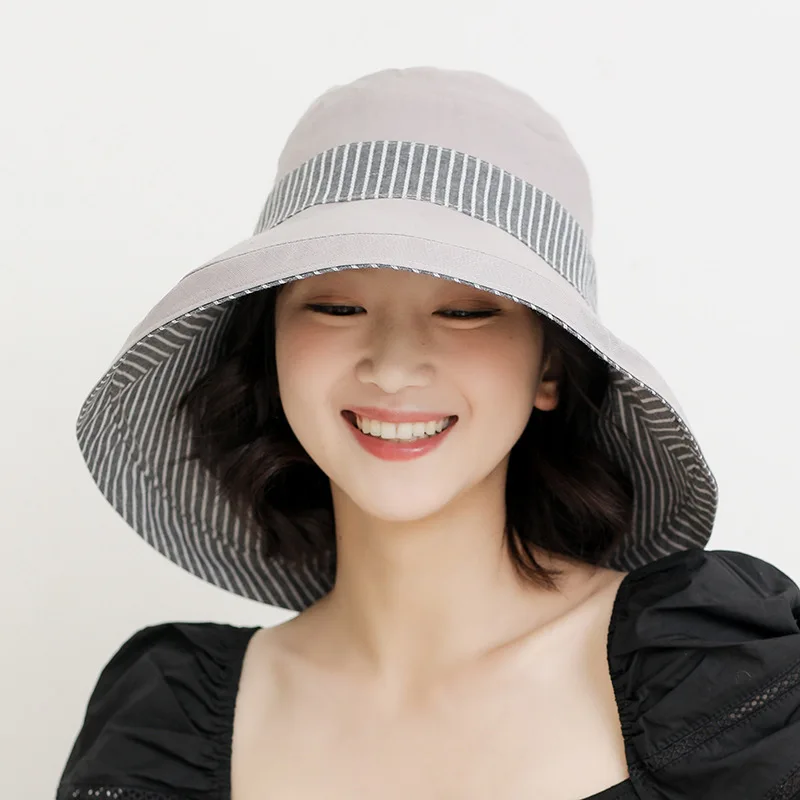 Панама женская с широкими полями летняя Солнцезащитная шляпа в полоску для