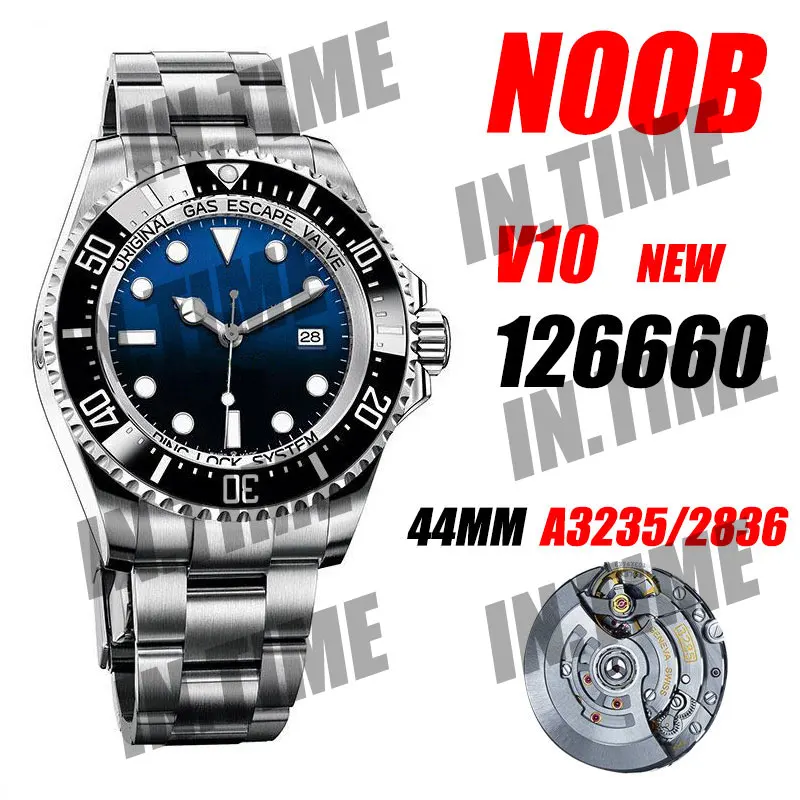 

Men's Waterproof Watch 44mm Sea-Dweller 126660 'D-Blue' Noob 1:1 Best 904L New Style Glidelock Clasp A3235 Clone Movement01