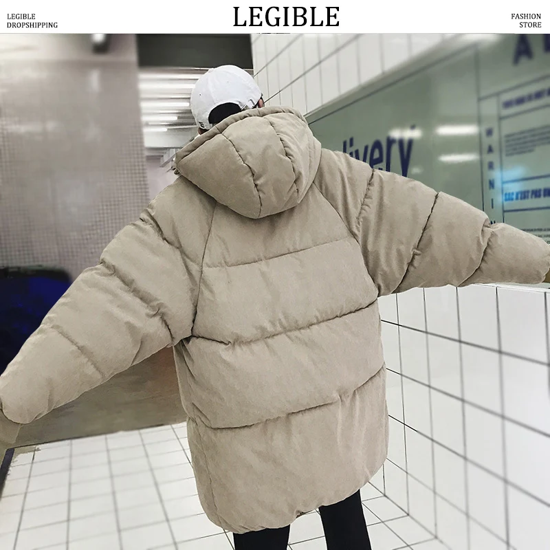 Мужская парка с капюшоном черная длинная куртка в Корейском стиле ветровка