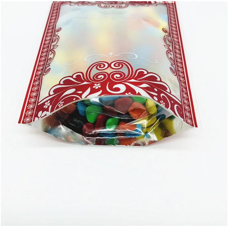 100Pcs/Lot Aluminum Foil Zip Lock Bag Mylar Bags For Food Storage Stand Up Zipper Plastic Red Flowers Candy Chocolate Pouch | Дом и сад