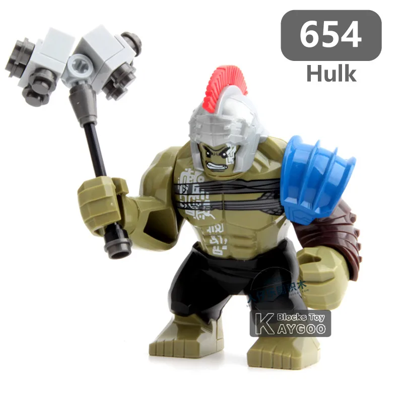 Hulk Одна распродажа, Большие Супер герои, анти Веном, танос, калл, обсидиан, Халк, Бастер, Человек-паук, Бэтмен, Бэйн, фигурка, модель, строительные блоки, игрушки - Цвет: Hulk