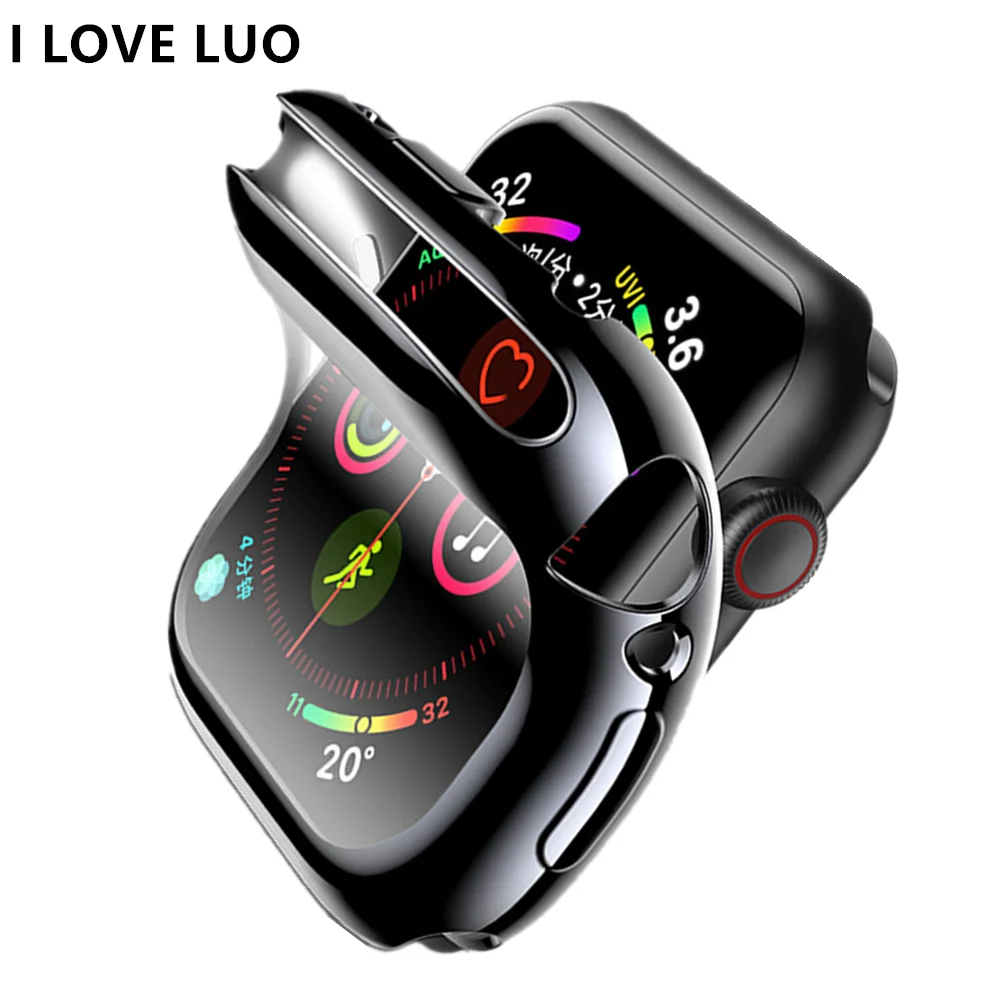 Чехол для Apple Watch band 44 мм/40 мм apple watch 5 4 3 42 мм/38 iwatch защита экрана силиконовый