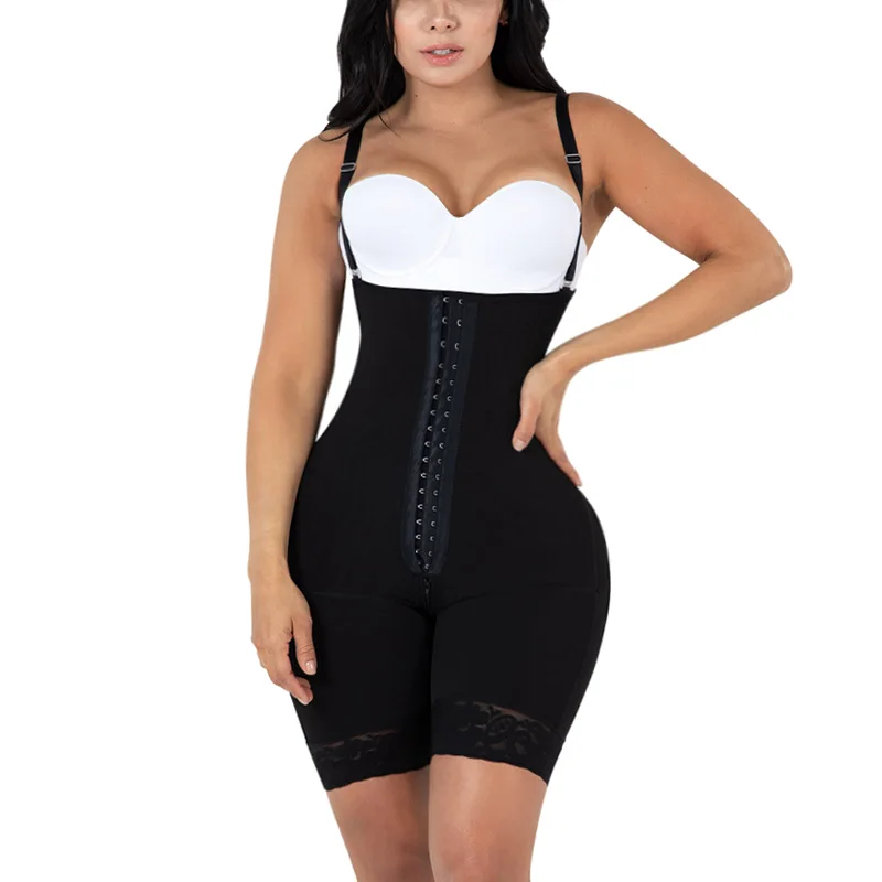 

Women Bodysuit Postpartum Shorts Bodyshaper Covered Back and Perineal Zipper