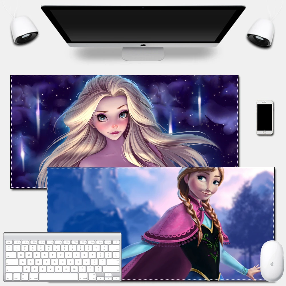 

Large Size Disney Anti-Slip Mouse Pad Thickened Gamer Mat for Gaming Mouse Laptop Desk Elsa Beautiful Dress