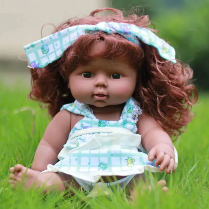 

Free ship 30cm babies rebons unpainted mini reborn toddler dolls boy baby reborn black girl children birthday gift boys girls