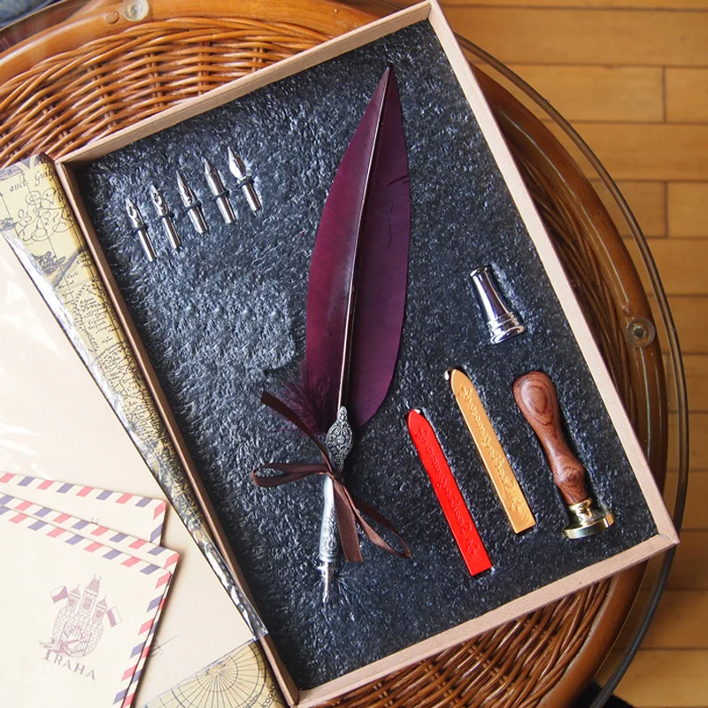 Люкс перо набор с 5 наконечниками Stamper морской воск ручка держатель каллиграфия