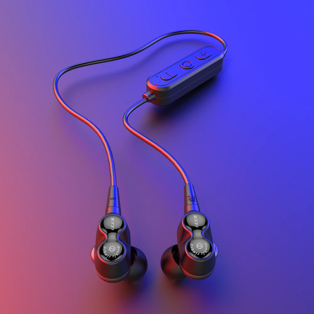 Четыре колонки Bluetooth наушники стерео Бас Спорт двойной динамический наушник HIFI