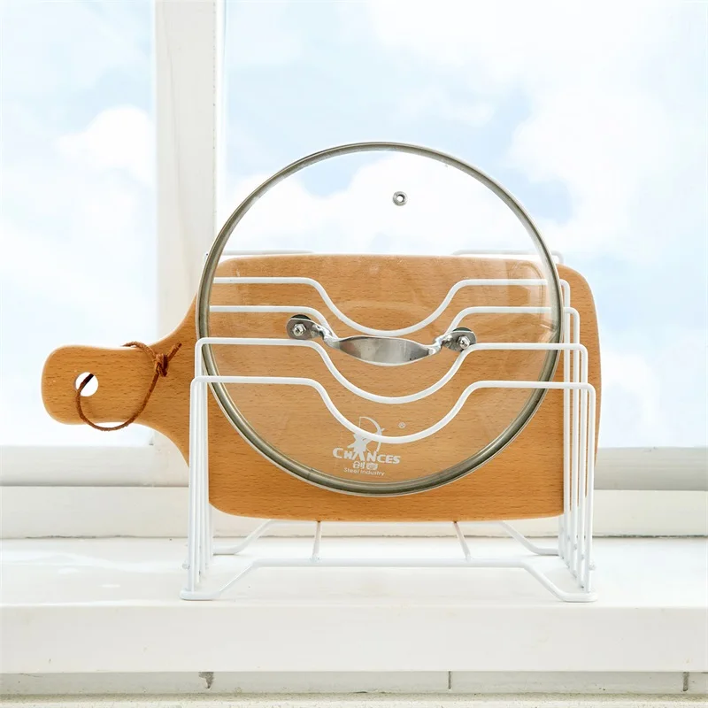 

Держатель для крышки кастрюли вилка и лопатка разделочная доска железная стойка кухонный Многофункциональный кронштейн нескользящий держ...