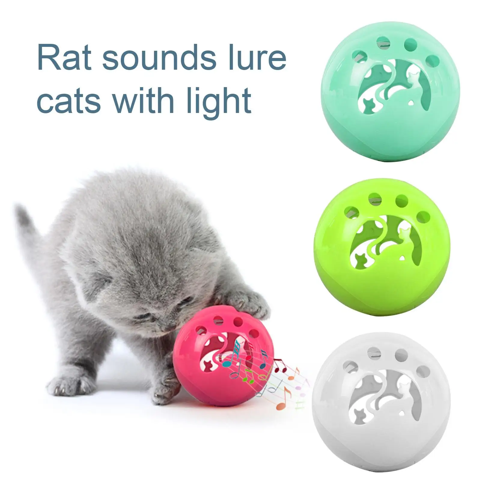

LED Sound Flashing Funny Rolling Bell Ball Interactive Cat Toy Pet Supplies