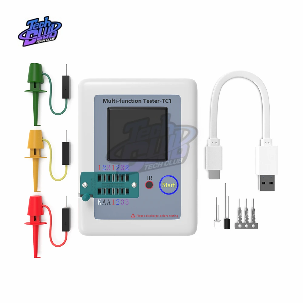 Тестер транзисторов LCR-TC1 TC1 мультиметр с цветным дисплеем TFT для диодов триодов