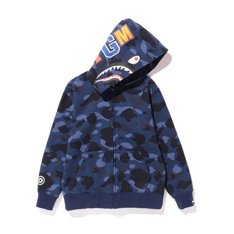 

Bape Kids Hooded Sweatshirt Baby Milo Boys Toddler Clothing Girls Cartoon shark Embroidery Children Hoodies For 2-12 Years Kid