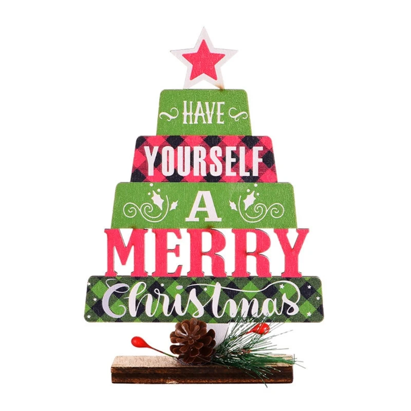 

2021 New 2021 New Christmas Wooden Ornament Christmas Tree Letter Ornament for Christmas Crafts