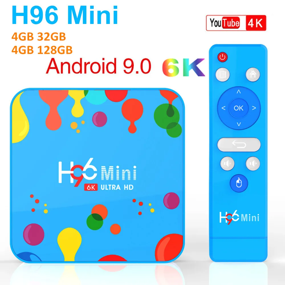 H96 Mini 4 Гб Оперативная память 32 128 Встроенная ТВ коробка Android 9 0 Allwinner H6 ядра 6K H.265 5G Wi