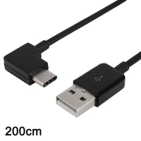 200cm usb3 1 type c data cable 90 degreed right angled usb c to usb2 0 male charge data cable for mobile phone tablet