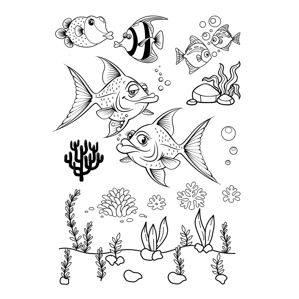 

AZSG Various Goldfish Clear Stamps For DIY Scrapbooking Decorative Card Making Crafts Fun Decoration Supplies