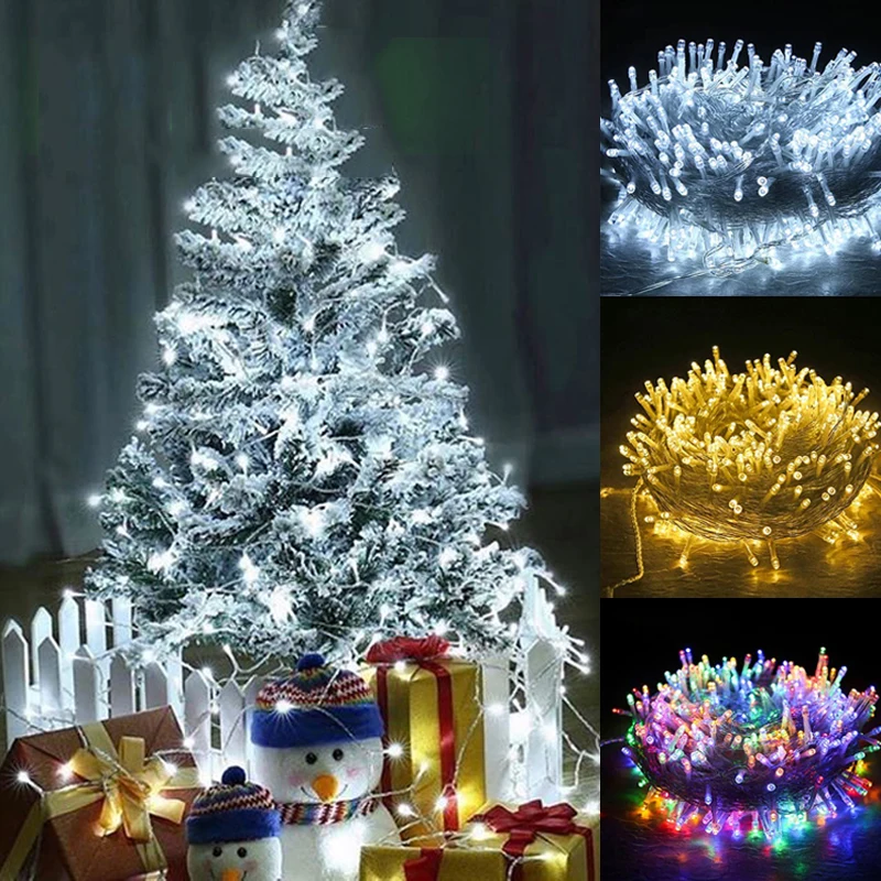 

Christmas Tree Decorations Lights Outdoor Waterproof LED Holiday String lights for Christmas Festival Fairy Wedding Garland