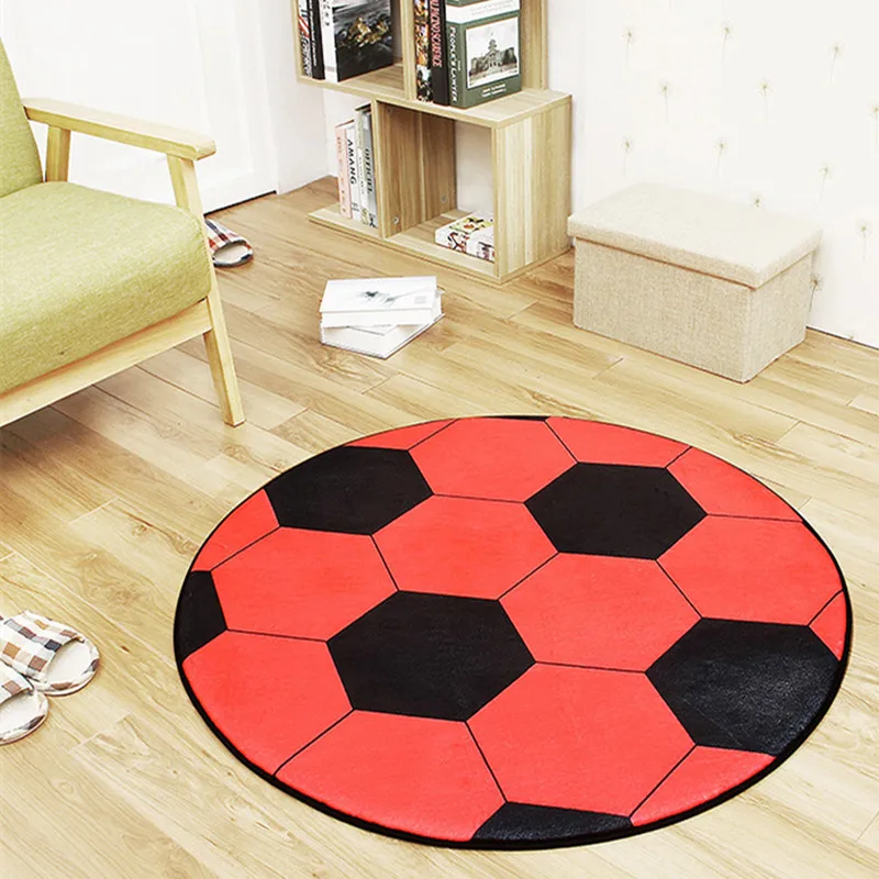 Anti-slip Polyester Ball Round Carpet Computer Chair Pad Football Basketball Living Room Mat Children Bedroom Rugs | Дом и сад