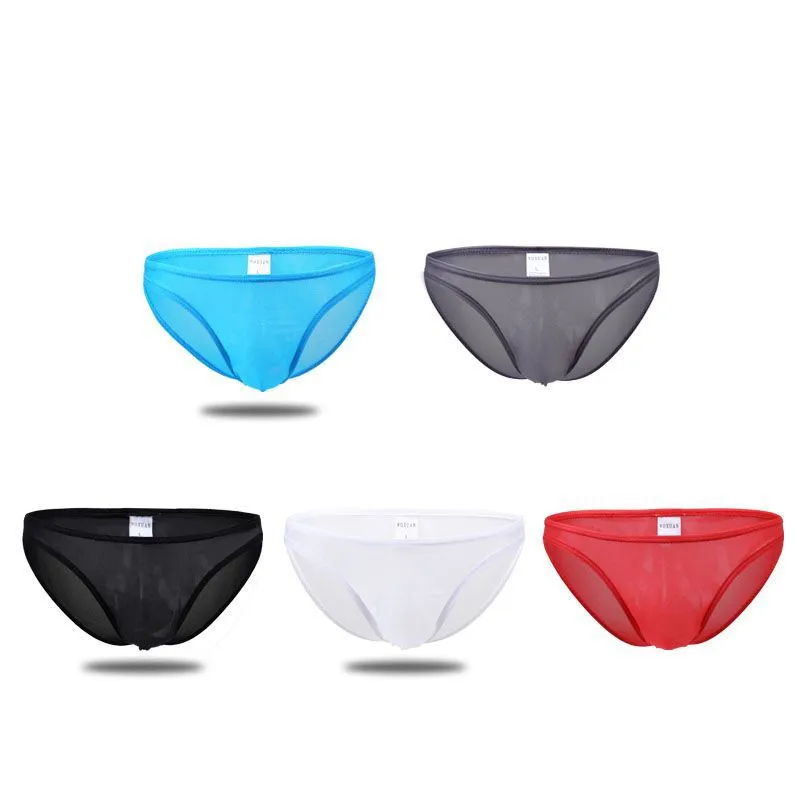 

Sexy Men's Briefs Underwear Breathable Thin Transparent Mesh Panties Homme Solid Comfortable Underpants Cueca Calzoncillo M-XXL