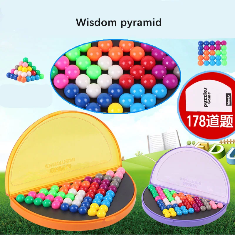3D Puzzle Pyramid Plate 178 Challenges IQ Pearl Logical Mind Game Brain Teaser Beads for Children Educational Toys | Игрушки и хобби
