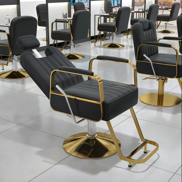 

High grade hairdressing chair hair salon special barber's chair hair cutting lifting stainless steel reclining seat