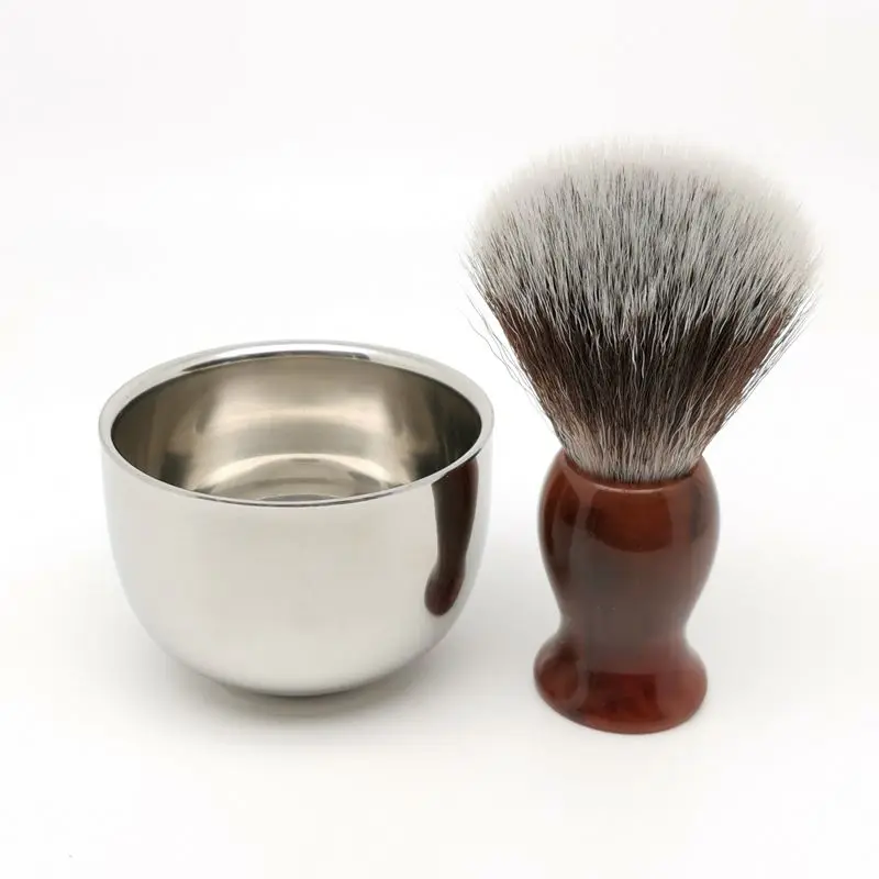 TEYO Synthetic Shaving Brush and Shaving Cup Set Perfect for Man Wet Shave Tools Safety Razor