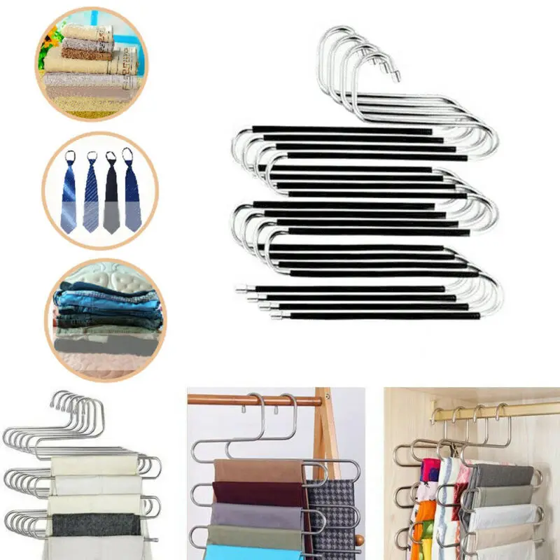 1/4 шт. вешалка для брюк 3/4 слоев шарфов держатель Органайзер стойка S типа