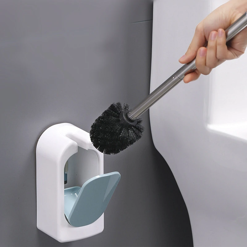 1Pc Creative Wall-mounted Semi-automatic Toilet Brush Set Household Soft Bristles Bathroom Cleaning Kit | Обустройство дома