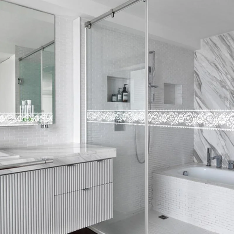 Кружевные цветочные наклейки на талию ПВХ водонепроницаемый клей для окна