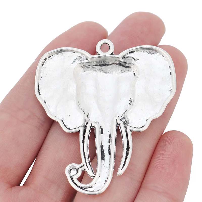 ZXZ 2 шт. бусины в виде большого слона для ожерелья ювелирные изделия фурнитура 55x48