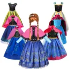 Нарядное платье принцессы для маленьких девочек одежда для детей Детский костюм для хеллоуина вечерние ботинки для Маскарадного костюма одежда для мультфильма Холодное сердце 2 платье Принцесса Анна vestidos infantil
