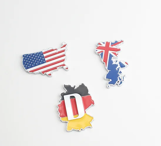 

3D Metal America US UK Germany Flag Auto Emblem Badges Decals Sticker Car Accessories
