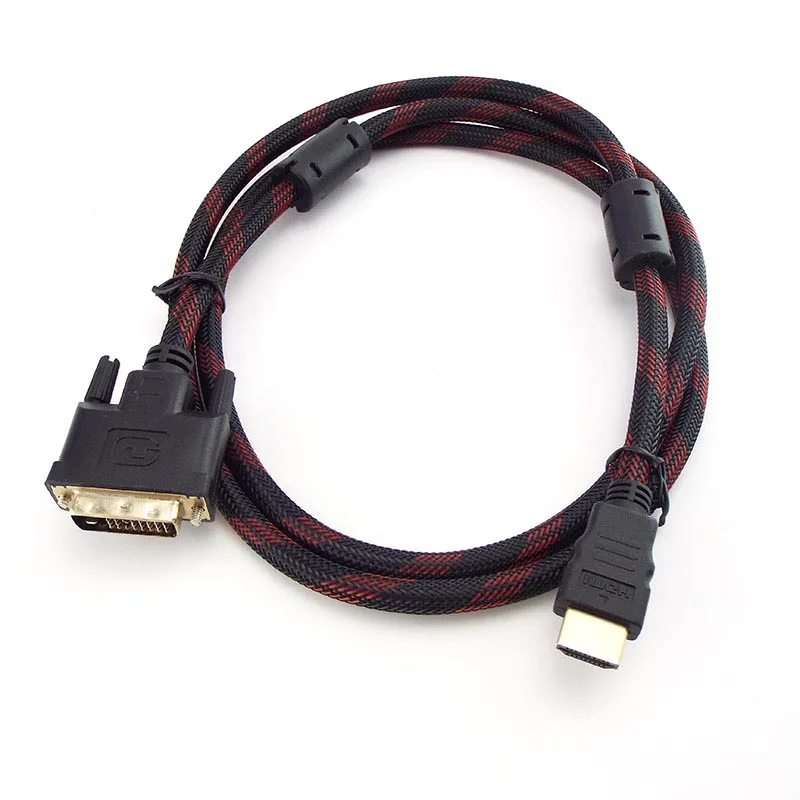 Кабель HDMI-совместимый с DVI внешний и штекер DVI-DVI 24 + 1 золотистый для проектора 1080P