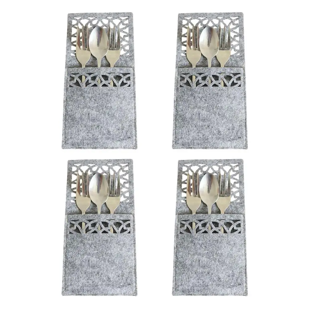 

Christmas Cutlery Holders 4PCS Christmas Cutlery Bags Rectangular Knifes Forks Bag For Rustic Wedding Christmas Party Table Se