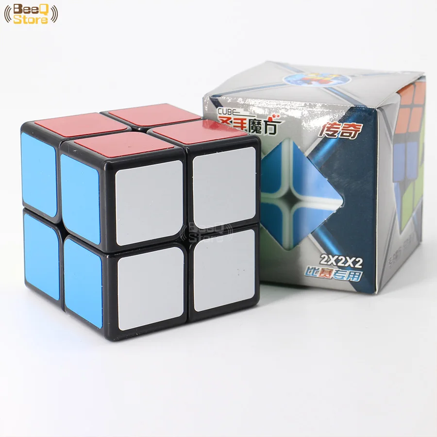 Shengshou Ledgen 2x2 магический куб 2x2x50 мм головоломка скоростной черная белая наклейка