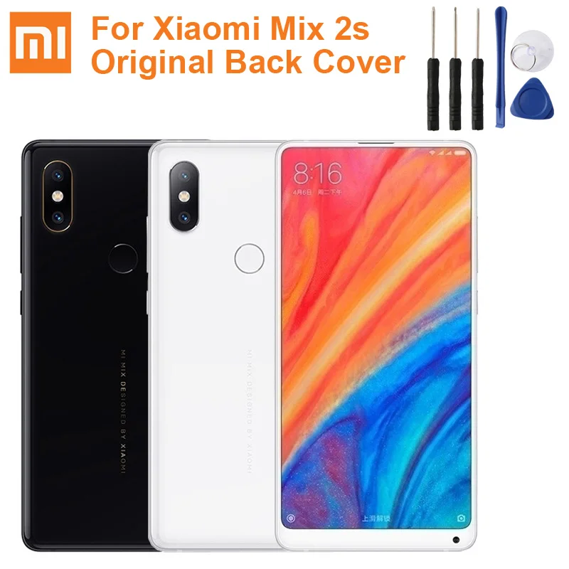 Оригинальная стеклянная задняя крышка для аккумулятора Xiao Mi Xiaomi Mix 2S MIX2S задний
