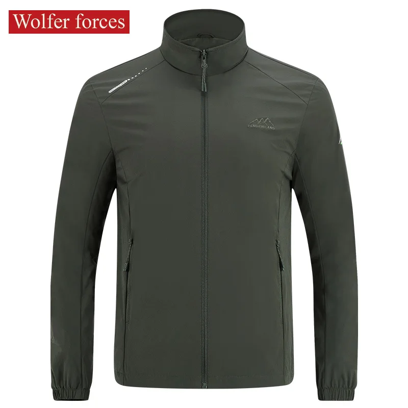 

Double Layer Sunscreen Clothing Men's and Women's Ice Silk Jacket Summer Stand Collar Outdoor Breathable Thin Handsome Quick