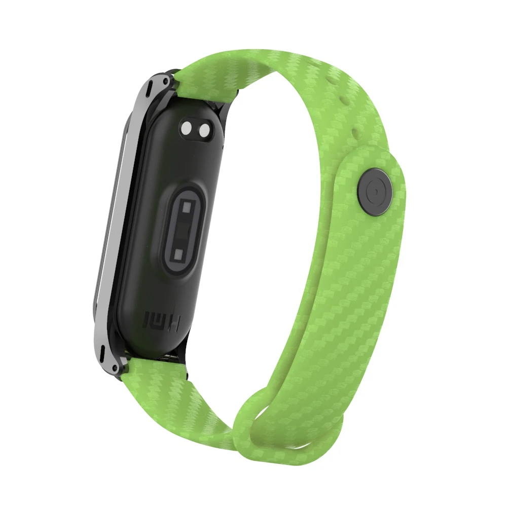 Hangrui mi Band 4 силиконовый чехол из углеродного волокна для Xiaomi mi band 4 ремешок металлический каркас браслет mi band 3 ремешок из нержавеющей стали