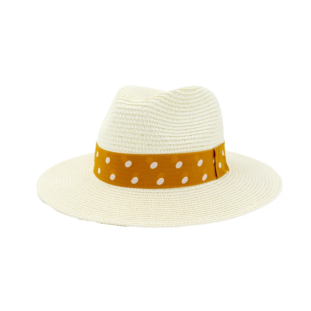 Панама соломенная с широкими полями и ремешком солнцезащитный козырек