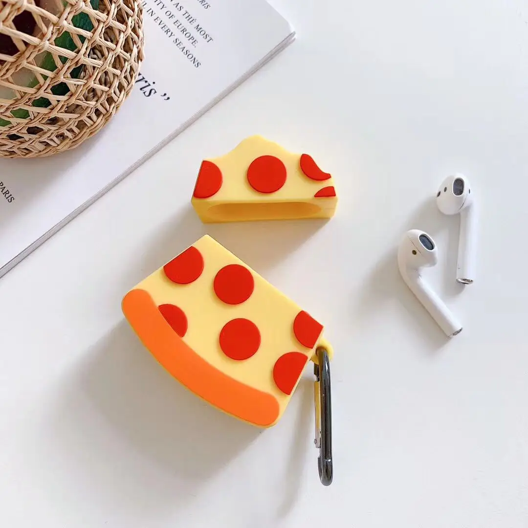 

Pizza for AirPods Case Earphone Cover Cute Earbuds Silicone Headset Protective Box for AirPods 2 1 Charging for Air Pods Case