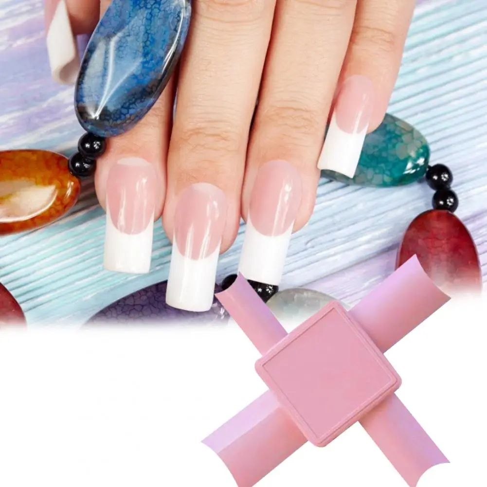 

2021 Nail Art Tool Aids Professional Edge Painted Plastic Fashion Nail Tip Dip French Nail Applicator for Nail Salon Dropship