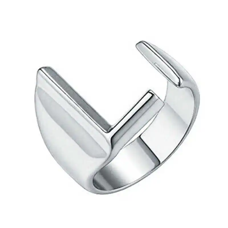 Z to A Fashion Открытое кольцо с буквой регулируемый перстень серебряного