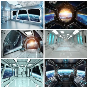 Laeacco фон для фотосъемки ко дню рождения Вселенная космическая капсула космический корабль астронавт детский душ фотография фоны для фотостудии реквизит