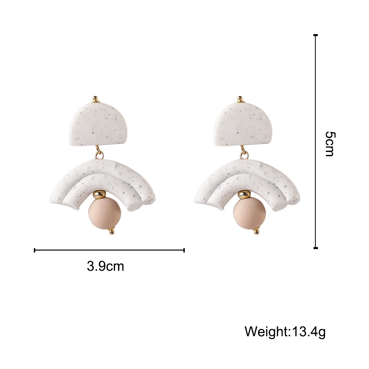 

Lifefontier Handmade Round Polymer Clay Bead Drop Earrings 3D Geometric Earrings For Women Girl Statement Jewelry Brincos